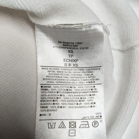 Gap Peplum Top Women X-Small Short Sleeve Blouse White XS - Picture 7 of 7